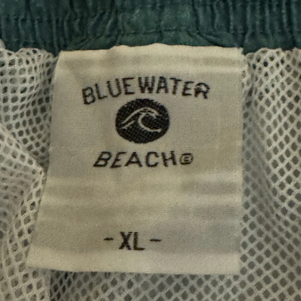 G-149 Men’s Bluewater Beach Green Elastic Waist Lined Summer Swim Shorts Size XL